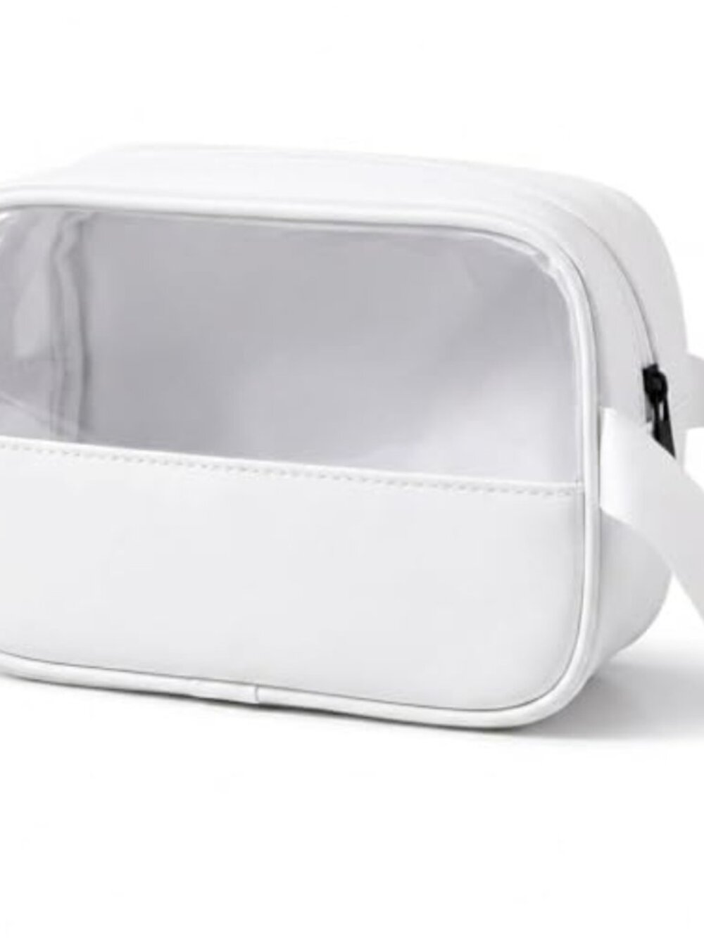 Clear PVC & PU Splicing Waterproof Toiletry Bag TSA Approved Travel Organizer